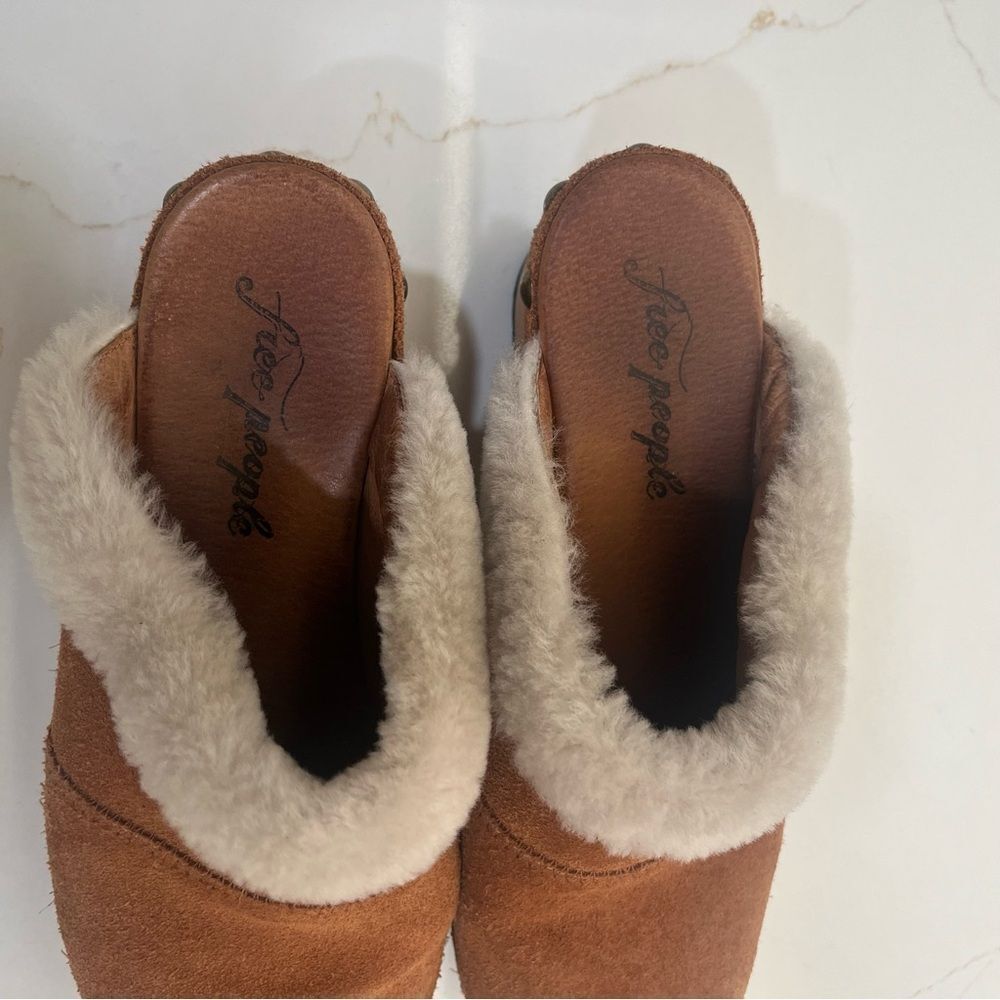 Free People Suede Shearling Mules - Picture 5 of 8